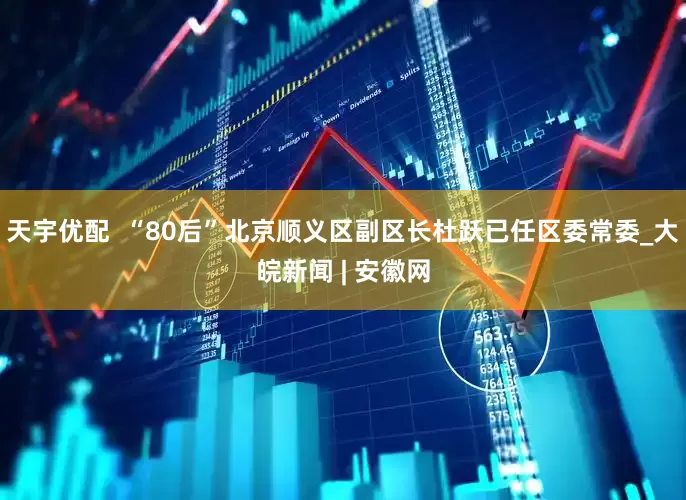 天宇优配  “80后”北京顺义区副区长杜跃已任区委常委_大皖新闻 | 安徽网