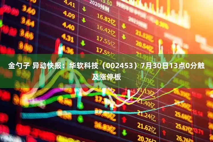 金勺子 异动快报：华软科技（002453）7月30日13点0分触及涨停板