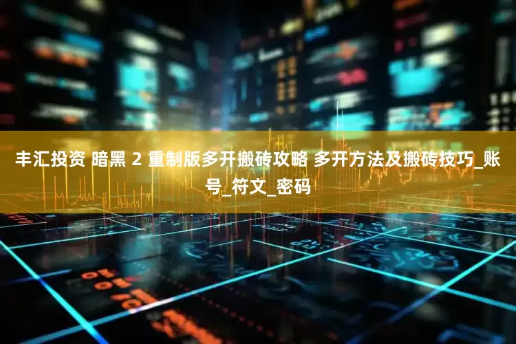 丰汇投资 暗黑 2 重制版多开搬砖攻略 多开方法及搬砖技巧_账号_符文_密码