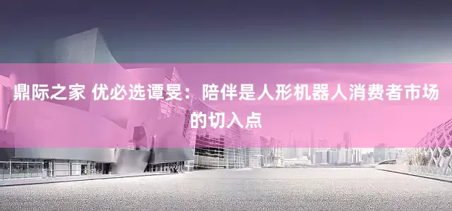 鼎际之家 优必选谭旻：陪伴是人形机器人消费者市场的切入点